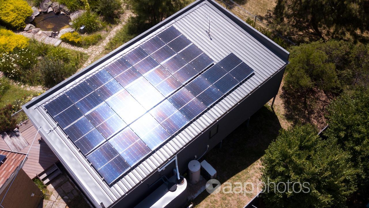 a residential rooftop solar unit