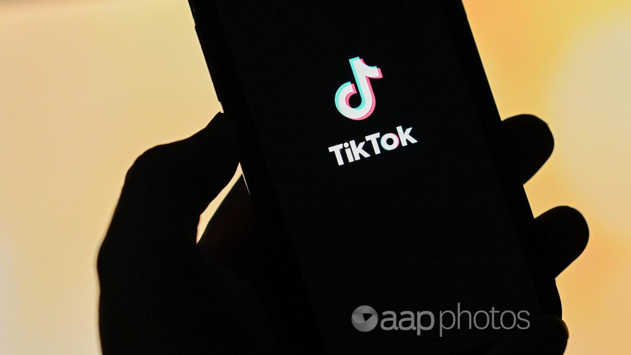 The TikTok app logo on a phone (file image)