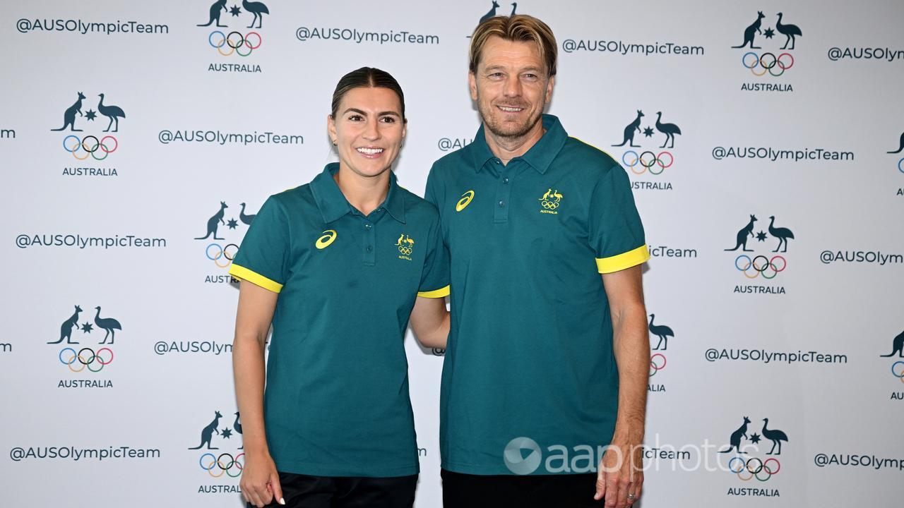 Steph Catley with Tony Gustavsson.